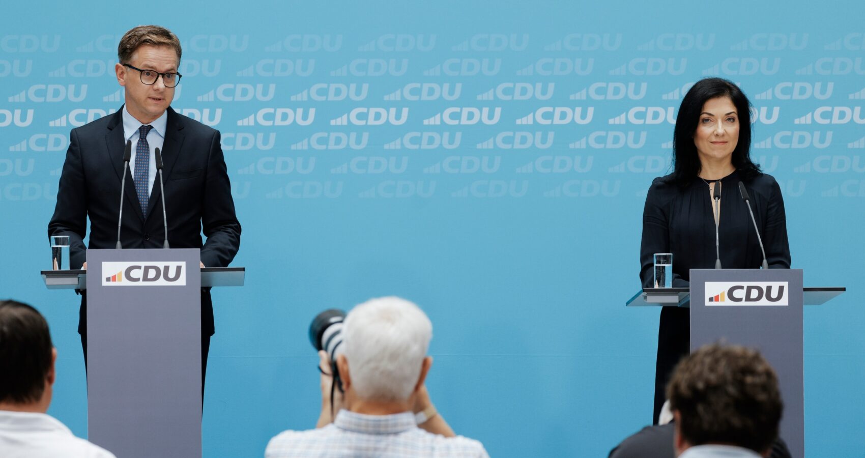 Pressekonferenz mit CDU-Generalsekretär Carsten Linnemann und Bundeswirtschaftsministerin Katherina Reiche