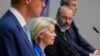 Friedrich Merz, Ursula von der Leyen, Manfred Weber und Markus Söder bei der Vorstellung des EU-Wahlprogramms im Berliner Konrad-Adenauer-Haus im März 2024.