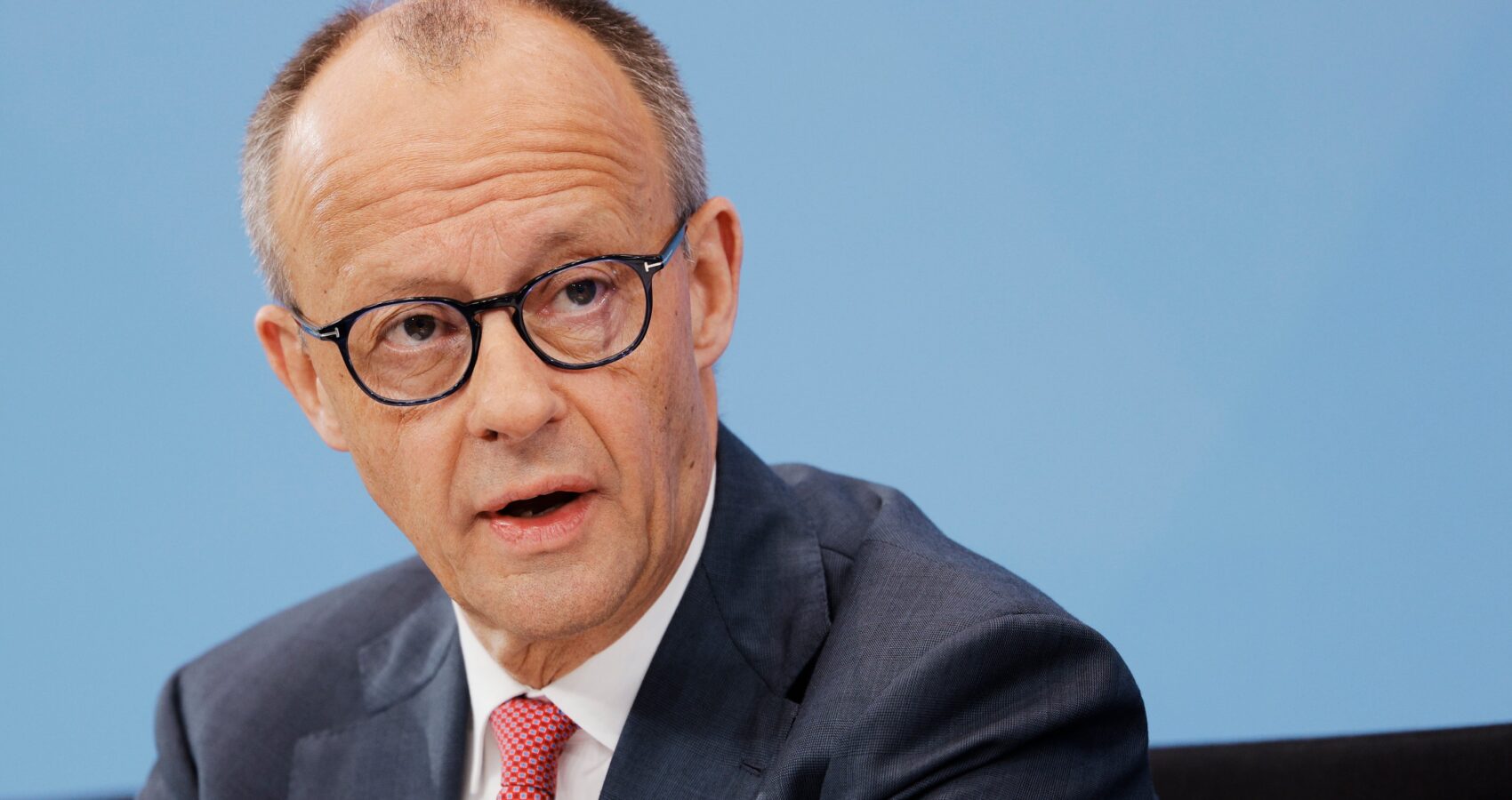 Pressekonferenz der Bundeskanzler Friedrich Merz bei der Parteivorsitzenden von CDU, CSU und SPD