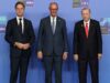 Bundeskanzler Friedrich Merz (CDU) beim NATO-Gipfel in Ankara mit Nato-Generalsekretär Mark Rutte und dem türkischen Regierungschef Recep Tayyip Erdoğan